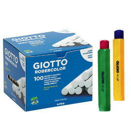 【義大利 GIOTTO】無毒環保粉筆(校園白色100入)+粉筆護套(2入，顏色隨機出貨)