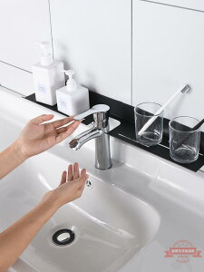 衛生間水龍頭墻上置物架浴室鏡前洗漱臺化妝品收納架壁掛式免打孔