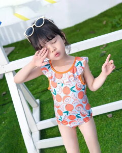 2022新款女童連體泳衣夏季裝韓版泳裝寶寶兒童小公主夏天海邊旅游