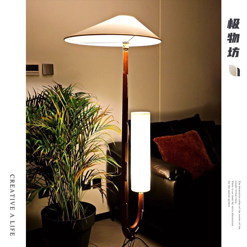 公司貨 超低價 實木落地燈北歐復古客廳沙發旁房書房臥室個性藝術中式輕奢落地燈 快速發貨