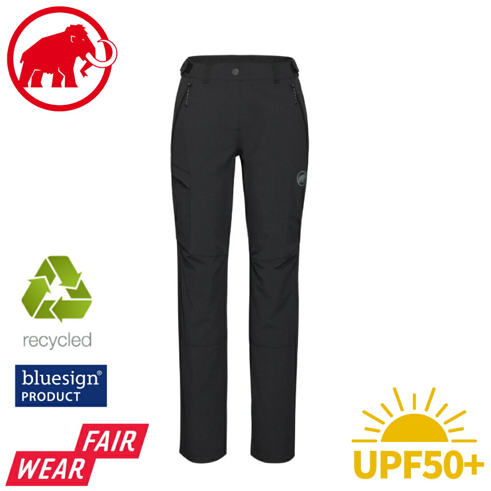 【MAMMUT 長毛象 女 Runbold IV Pants 四向彈性健行長褲《黑》】1022-02590/透氣快乾