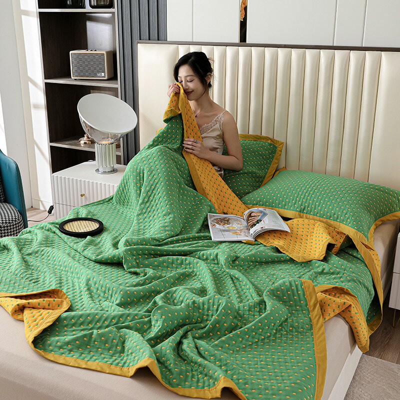 2022新款60s純棉A類三層紗布毛巾被薄款被子空調毯蓋毯毯子床上用
