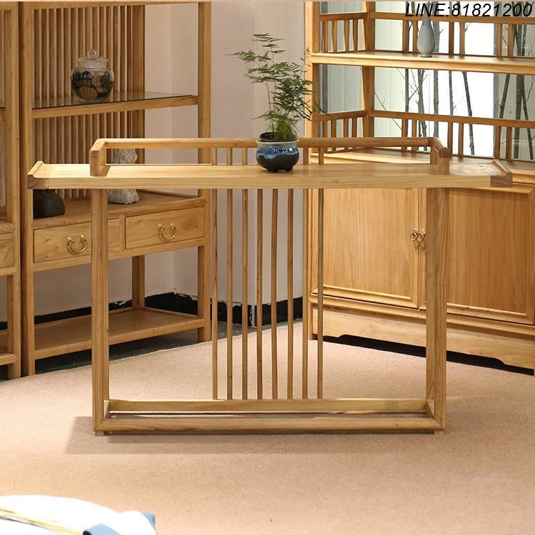茶桌椅組 茶桌 榆木桌 實木桌椅 茶幾 泡茶臺 免運 開立發票 榆木實木榆木條案玄關桌明清仿古傢俱翹頭桌平老榆木木質工 支援訂製 支援組裝