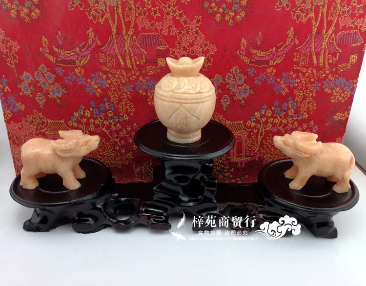 雙牛保歲擺件 生肖屬鼠年本命年開運吉祥物擺件