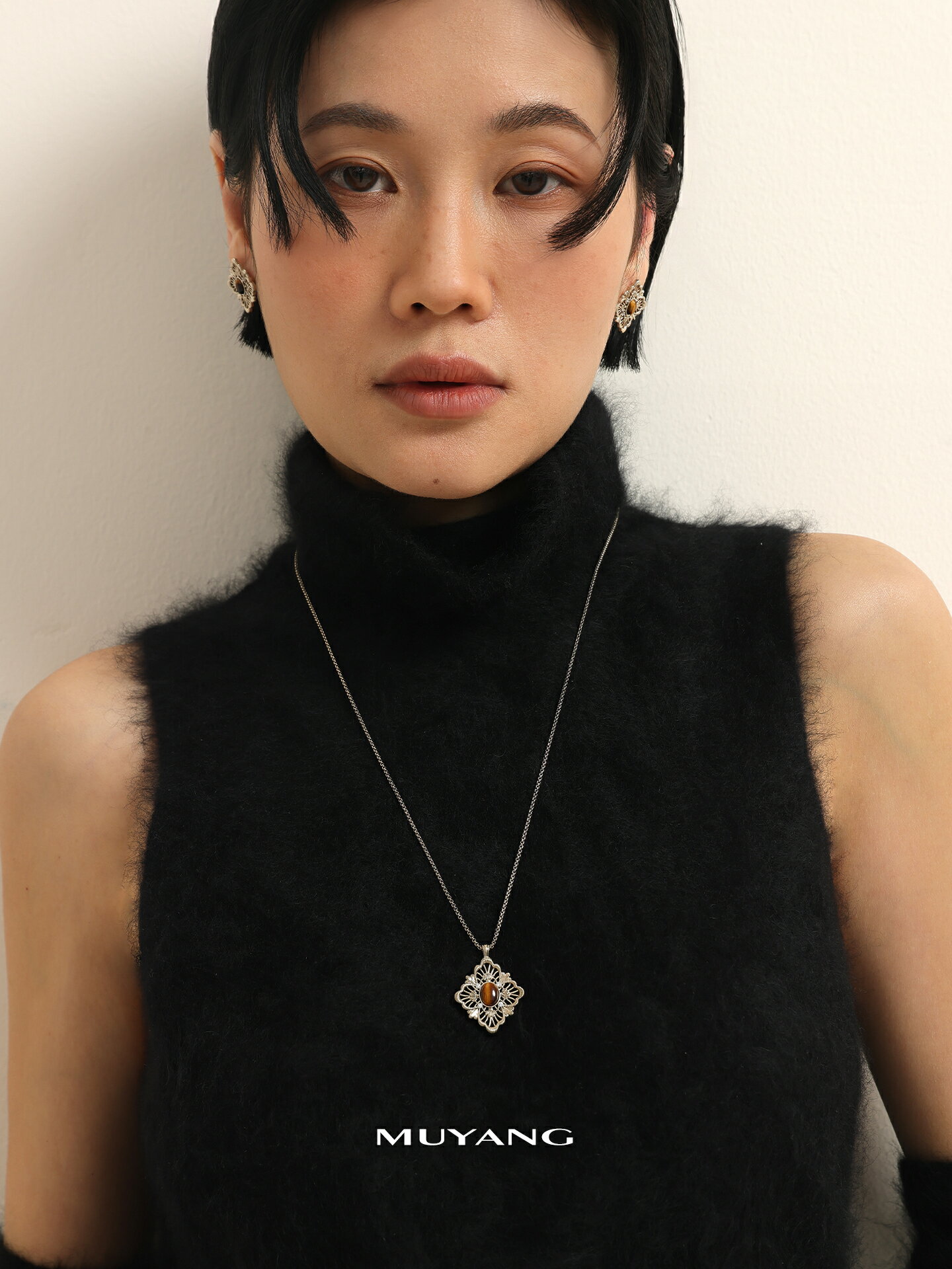 慕陽MUYANG吟絮項鍊長款高級感輕奢小眾大氣高檔秋冬毛衣鏈女配飾