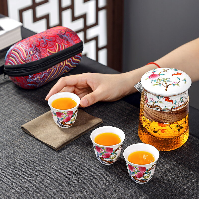 唐豐抖音同款快客杯一壺三杯戶外旅行過濾功夫泡茶壺便攜收納包