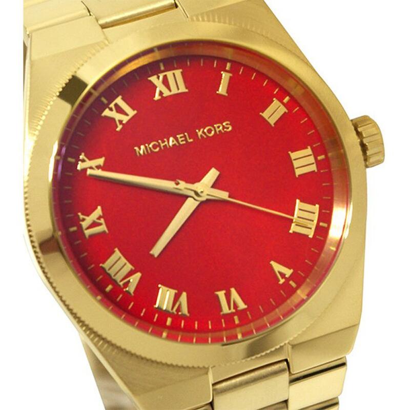 『Marc Jacobs旗艦店』美國代購 Michael Kors 金色古典羅馬熱情紅腕錶