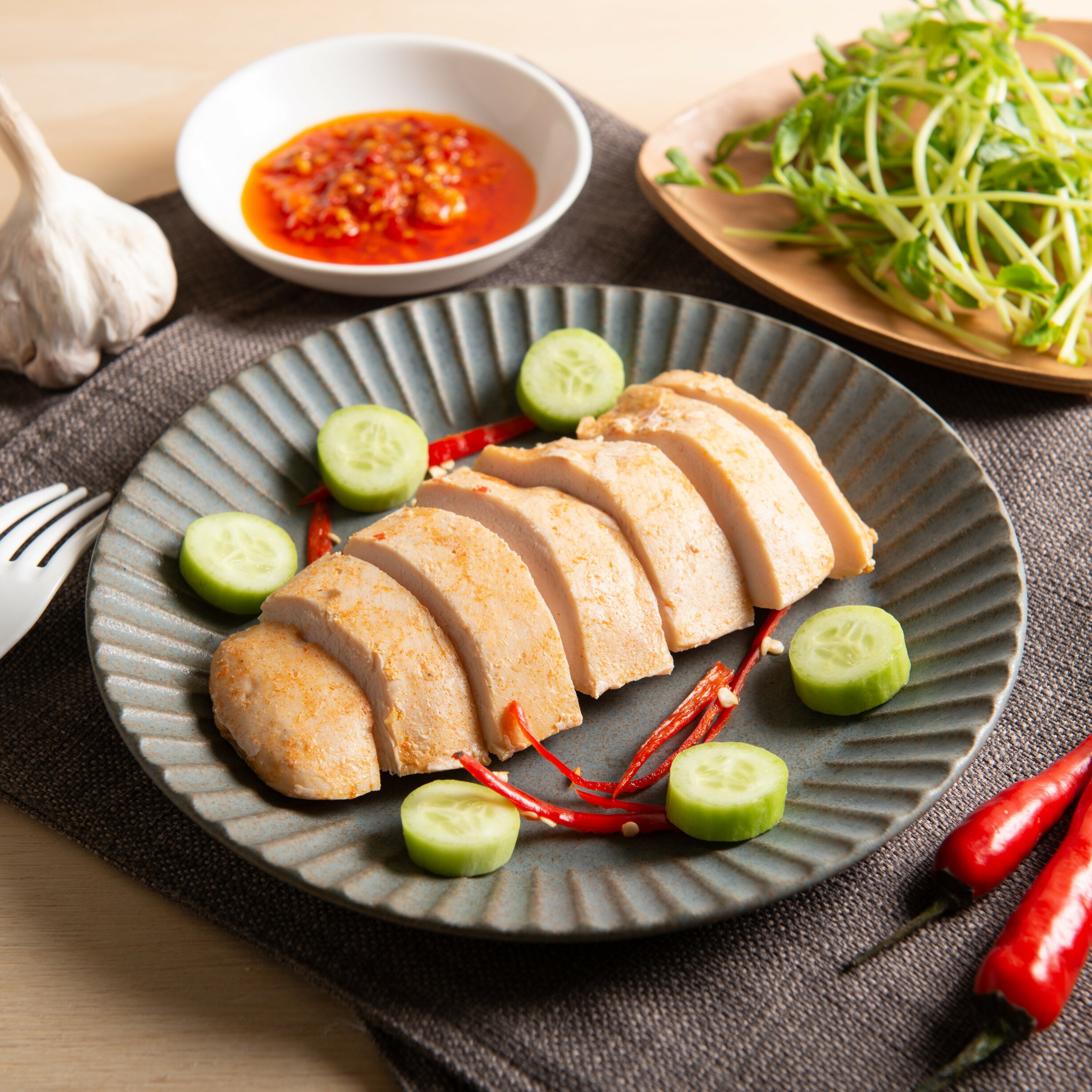 【月見山秘製雞肉】舒肥雞胸肉-特製辣味(大份量180g/包) -舒肥雞胸肉-開袋即食