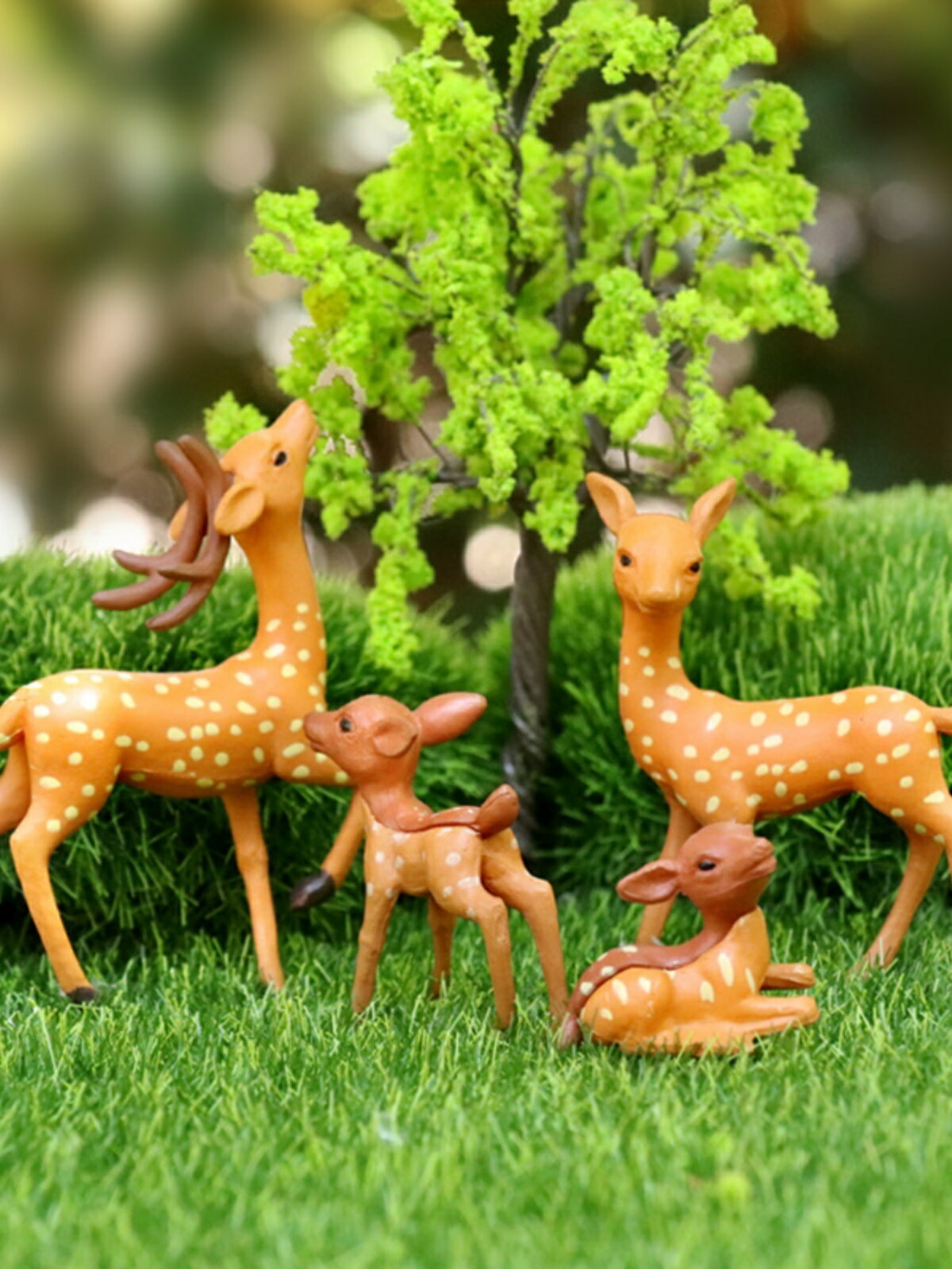 可愛模擬動物塑膠卡通長頸鹿梅花鹿苔蘚微景觀造景盆景裝飾品擺件/模擬道具/模擬擺件/模擬裝飾/模擬模型/模擬動物