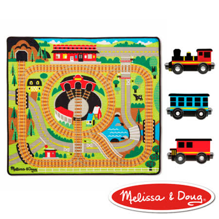 美國瑪莉莎 Melissa & Doug交通遊戲 - 可愛火車環繞鐵路地墊組