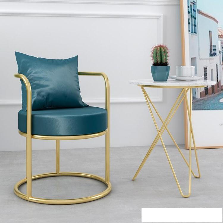 北歐單人沙發椅休閒凳網紅小椅子輕奢單椅臥室簡約美式創意老虎椅