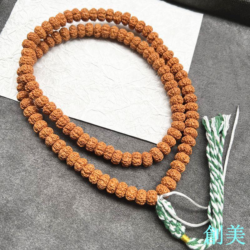 天然五瓣藏式金剛菩提子108顆佛珠手串手鏈項鏈 約10mm TY439-創美