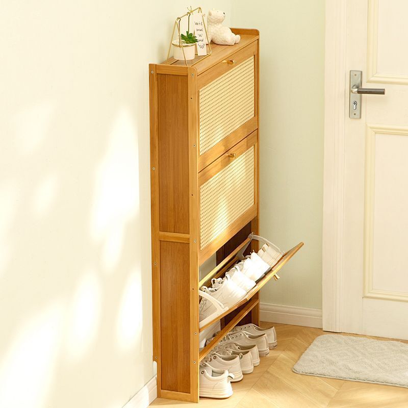 超薄款翻斗入戶鞋櫃家用實木靠墻玄關櫃收納神器2023新款窄鞋架子