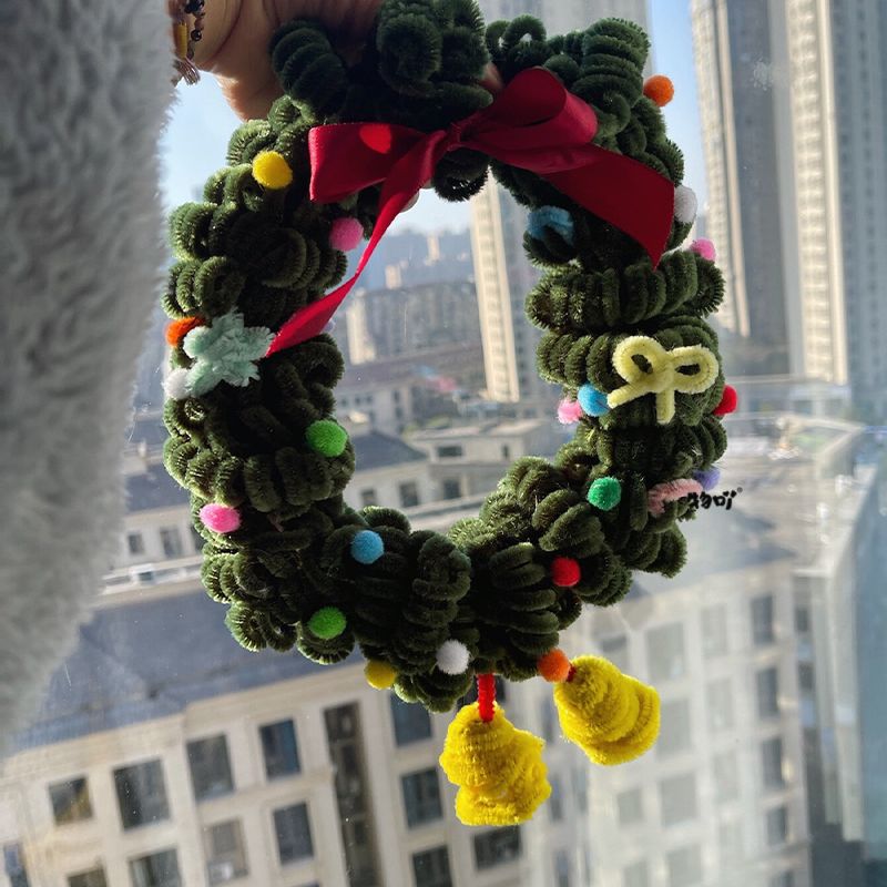 創意復古圣誕花環扭扭棒掛件手工diy材料包花束道具圣誕節禮物【北歐居家生活】 1