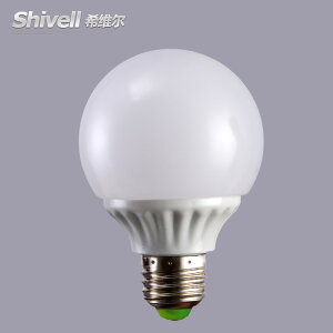 希維爾E27螺旋式接口LED燈泡5W暖黃G80奶白家用節能燈泡球泡光源