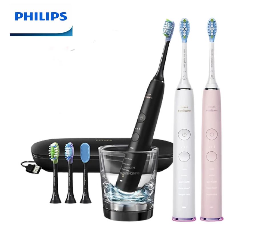 【旗鑑組合 黑鑽機+白鑽機+粉鑽機】PHILIPS HX9924 飛利浦鑽石靚白智慧音波震動牙刷