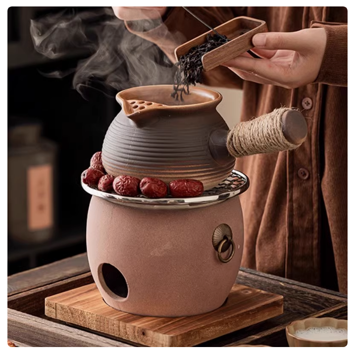 圍爐煮茶罐罐茶壺煮茶爐室內家用全套燒烤爐戶外打邊爐烤火泥炭爐【步行者戶外生活館】