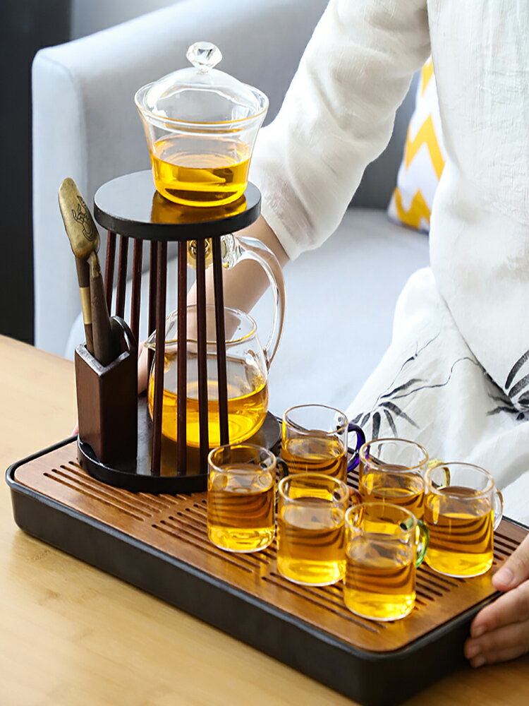 懶人自動玻璃功夫茶具套裝家用泡茶神器小套茶壺辦公室會客沖茶器