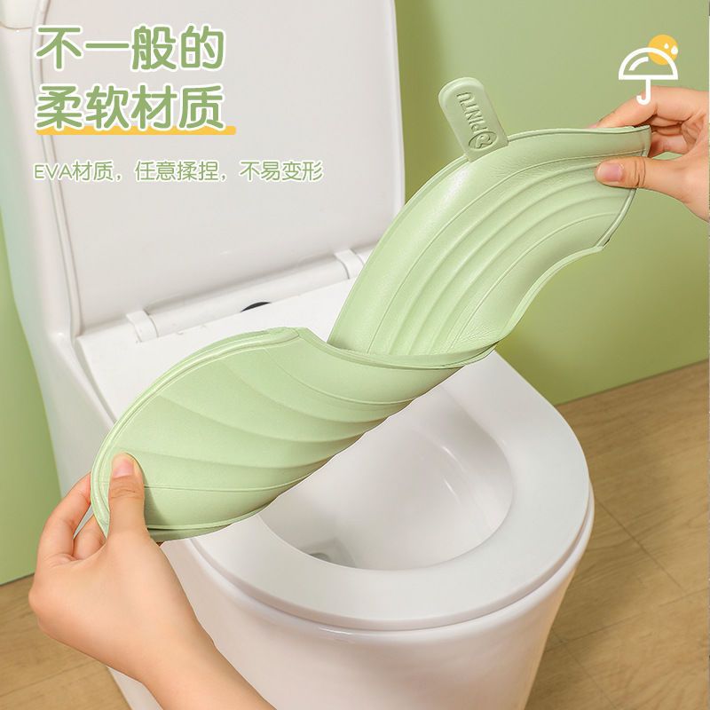 楓林宜居 防水馬桶墊坐便墊粘貼式防水矽膠墊可水洗通用性手提式馬桶坐墊