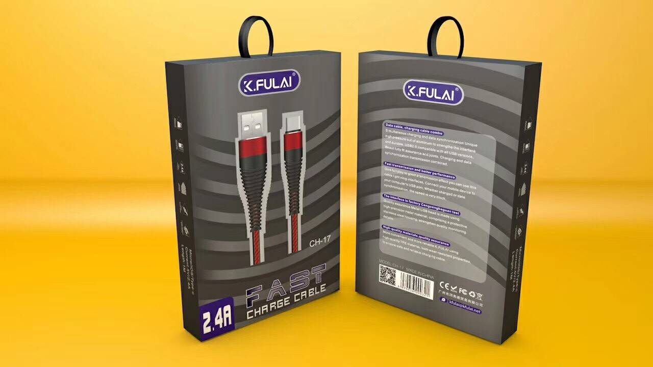 K.FULAI(凱弗萊) 抗彎摺金屬編織線 不纏繞打結 支援2.4A快速充電 雙頭魚骨包覆設計