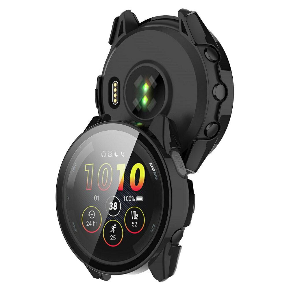 【PC+鋼化玻璃一體錶殼】適用 Garmin forerunner 165 music 手錶 保護殼 硬殼 3