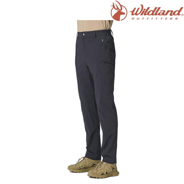 荒野 Wildland 男款 COOLMAX透氣抗UV機能褲/快乾長褲 0B21326 104 藍黑色