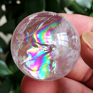 天然喜馬拉雅白水晶球擺件原石彩虹九宮能量球彩虹球家居擺設收藏