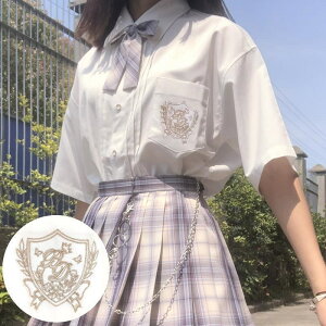 刺繡潮jk白襯衫新款袖制服女中短袖夏季上衣百搭學生學院風