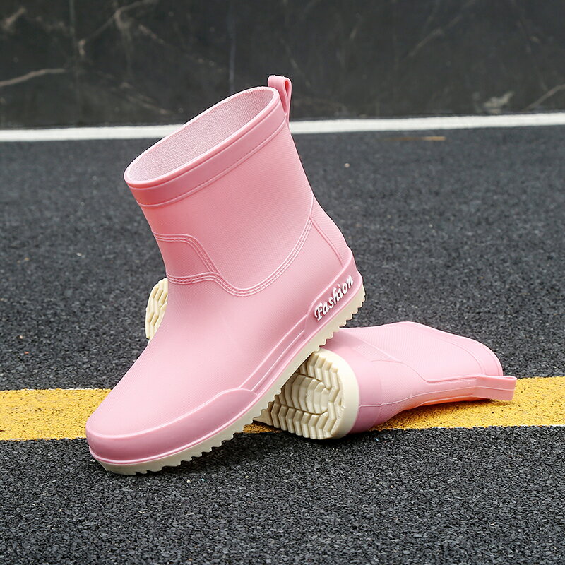 日系雨鞋女加絨軟底時尚外穿輕便平底水鞋防水防滑膠鞋短筒雨靴女