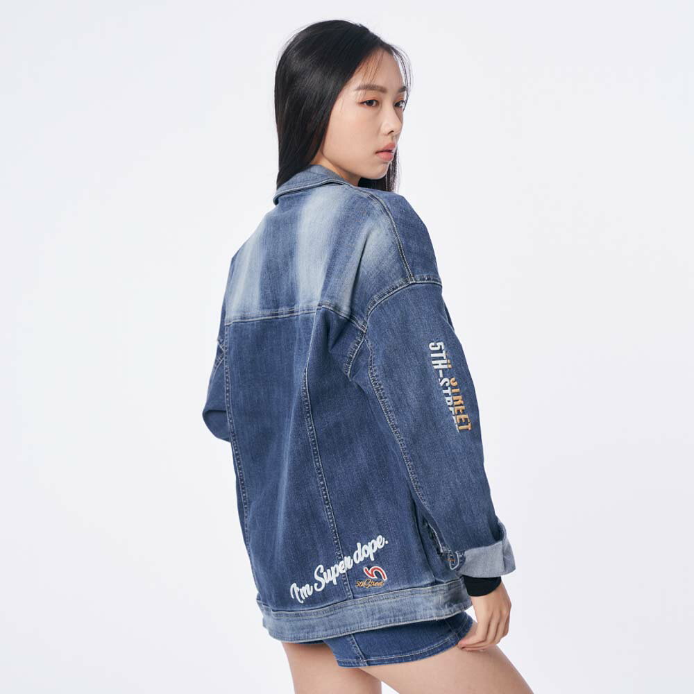 中性款 牛仔外套-酵洗藍 (510509) 【5th STREET】【APP下單享4%回饋】 聖誕禮物券 最高折700 3