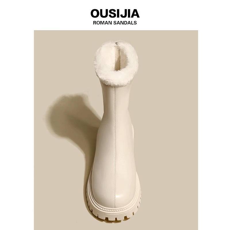 免運 日系 雪靴 雪地靴 女 2024新款 冬季 女鞋 加絨加厚 女靴子 厚底 小短靴 保暖冬鞋 棉鞋 防水 抗寒 2