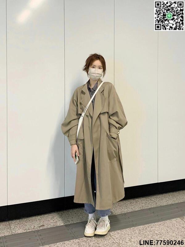 【歡樂購】中長款卡其色早秋風衣外套女2024年春秋季新款小個子韓系今年流行