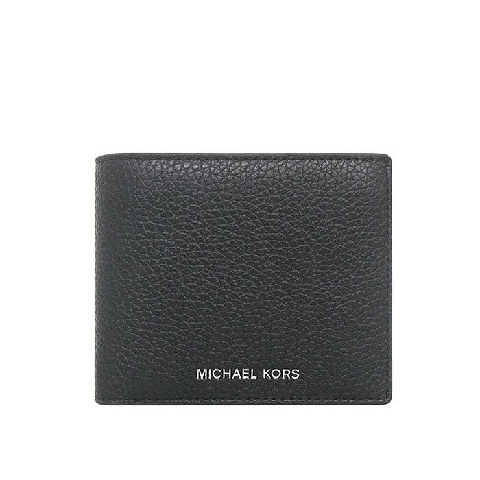 MICHAEL KORS 男士短夾 皮夾 荔枝紋真皮 男夾 錢包 零錢袋 M10684 黑色MK(現貨)▶指定Outlet商品5折起☆現貨【送禮首選★APP下單點數4倍送】