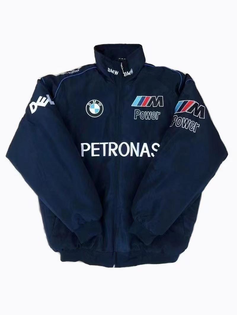 【現貨】F1賽車服寶馬刺繡摩托車防風服BMW騎行外套夾克美式復古風機車服【北歐家居生活】