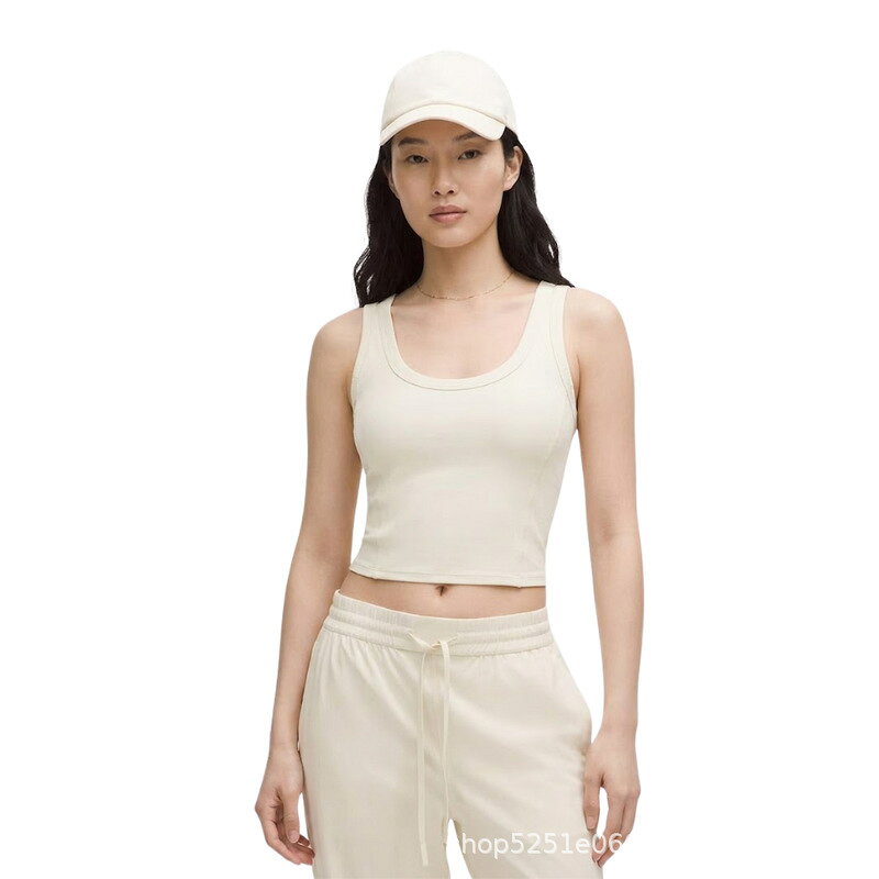lulu原標瑜伽服套裝女裸感帶胸墊專業健身跑步普拉提訓練防震背心#Hi, 貼心優衣家居#