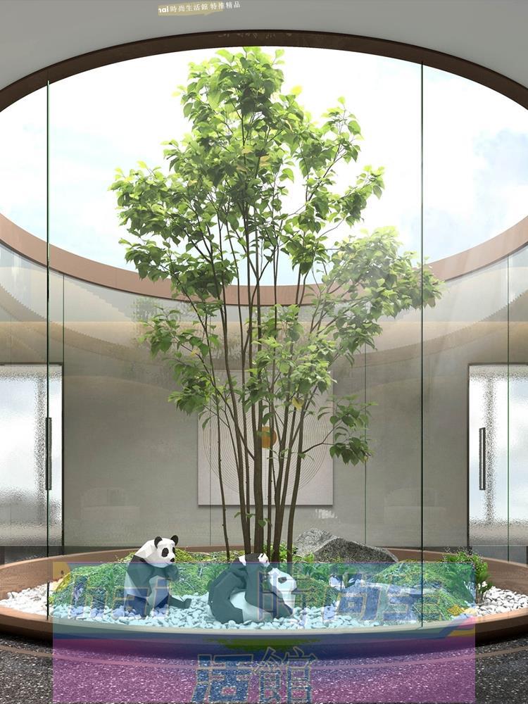 免運 可開發票 模擬綠植高階輕奢裝飾樹大型落地擺件室內戶外侘寂風假植物造景