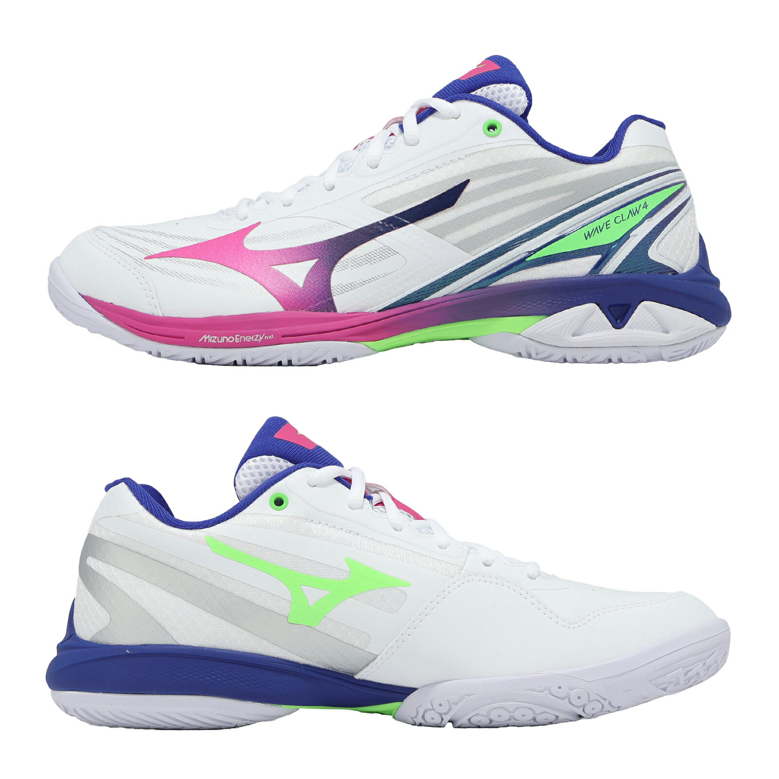 Mizuno 美津濃 羽球鞋 Wave Claw 4 寬楦 男女鞋 鴛鴦配色 白 羽排鞋 回彈 71GA2643-01
