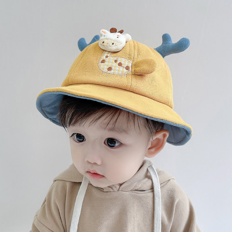 寶寶帽子春秋季薄款嬰兒漁夫帽秋冬男童女童可愛超萌遮陽防曬盆帽
