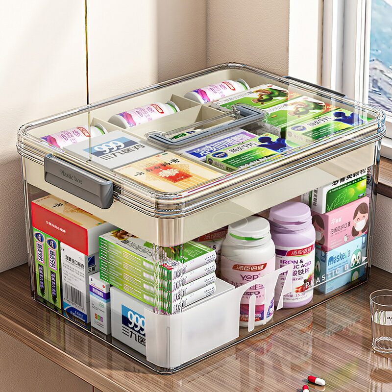免運 日本家用醫藥箱家庭裝藥物收納盒多層大容量藥品收納箱兒童小藥倍