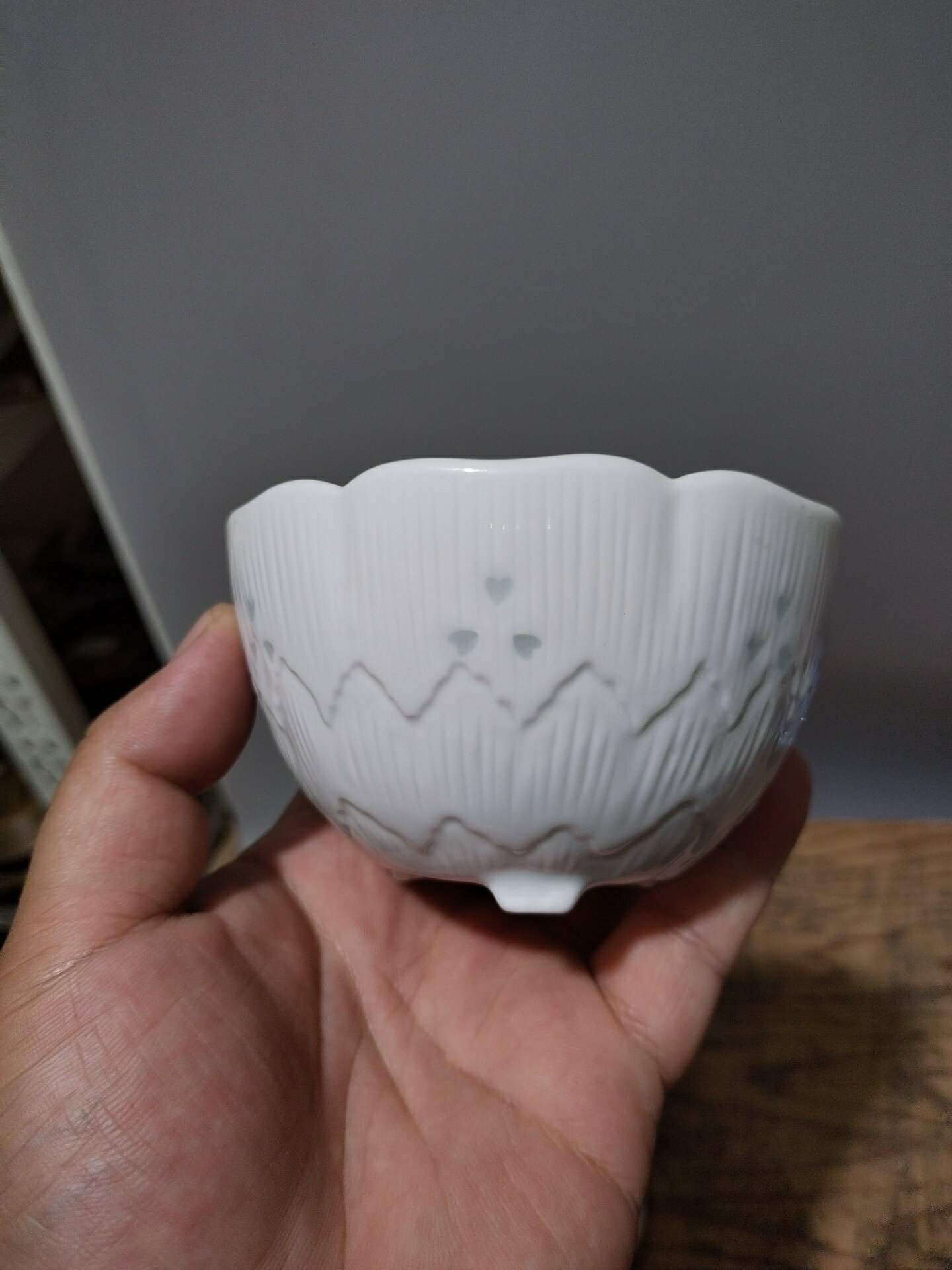 日本迴流瓷器昭和時期京燒玲瓏瓷花蕊紋小缽盤碟皿，白瓷。全品，