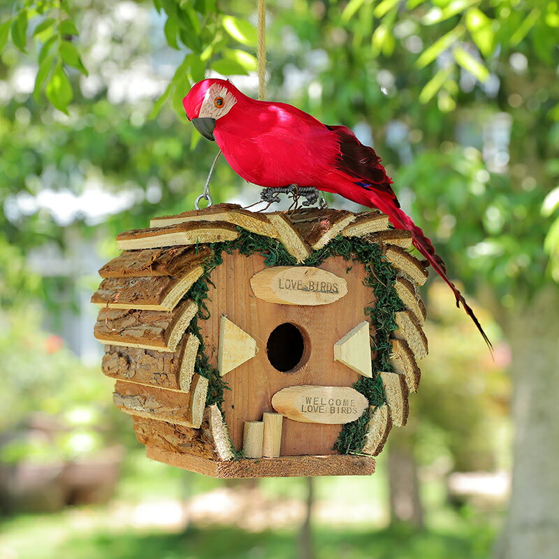 鳥窩戶外擺件花園庭院裝飾幼兒園植物角環創材料木制創意景觀布置