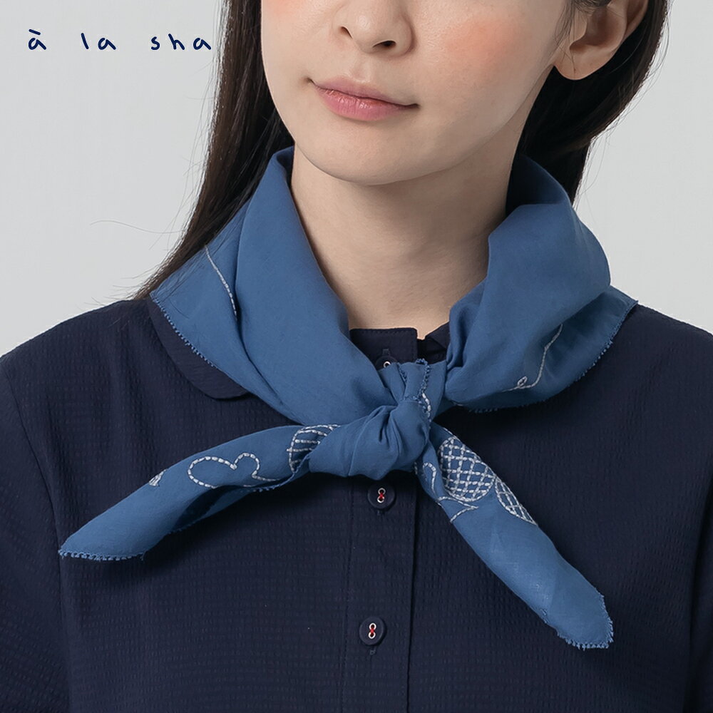 a la sha 花花繡花方巾 1