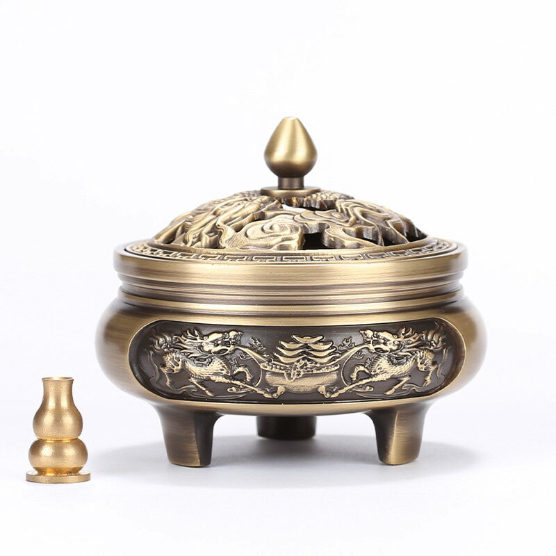 細密技巧！細工銀仕上製香炉 唐草蓋 八寶爐身 平底香爐  古道具 細密技巧！細工銀仕上製香炉 唐草蓋 八寶爐身 平底香爐 古道具