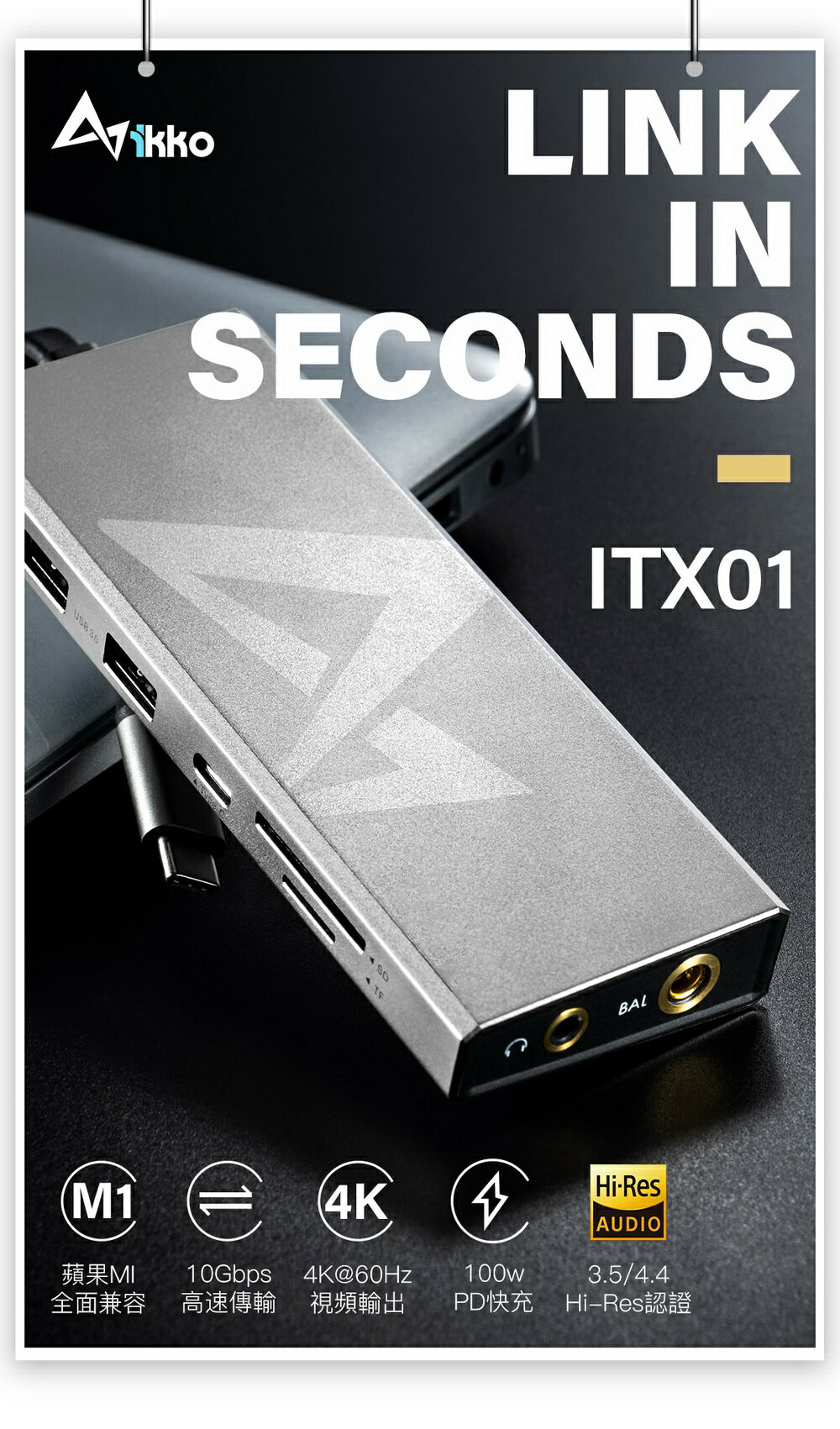 志達電子ikko Itx01 Hub Type C 轉hdmi 4k 十合一螢幕轉接器支援安卓 Ios Mac Os Win10 Ps5 Switch 志達電子精品專賣直營店