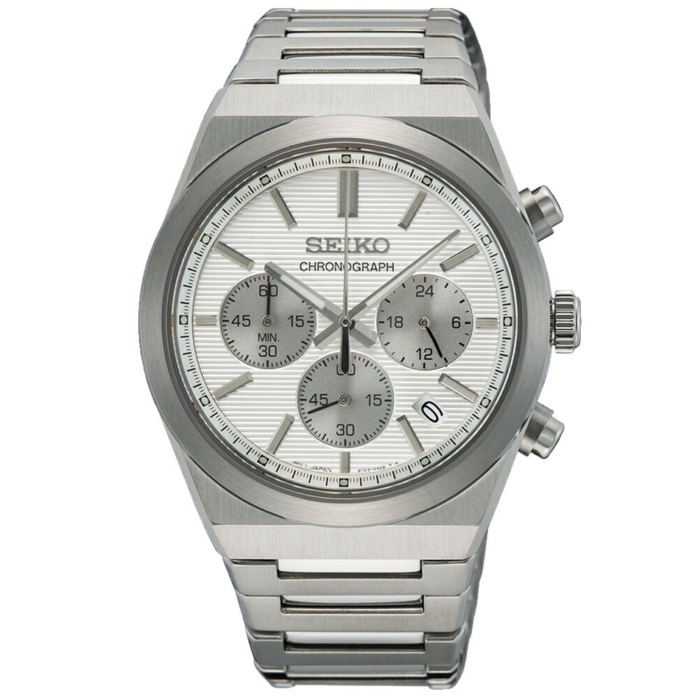 送禮首選★SEIKO CS 時尚休閒風格三眼計時中性腕錶/8T63-02F0S/SSB451P1 SK005 附提袋【全館滿額折價★APP下單點數4倍送】線上購買享_實體門市同步服務