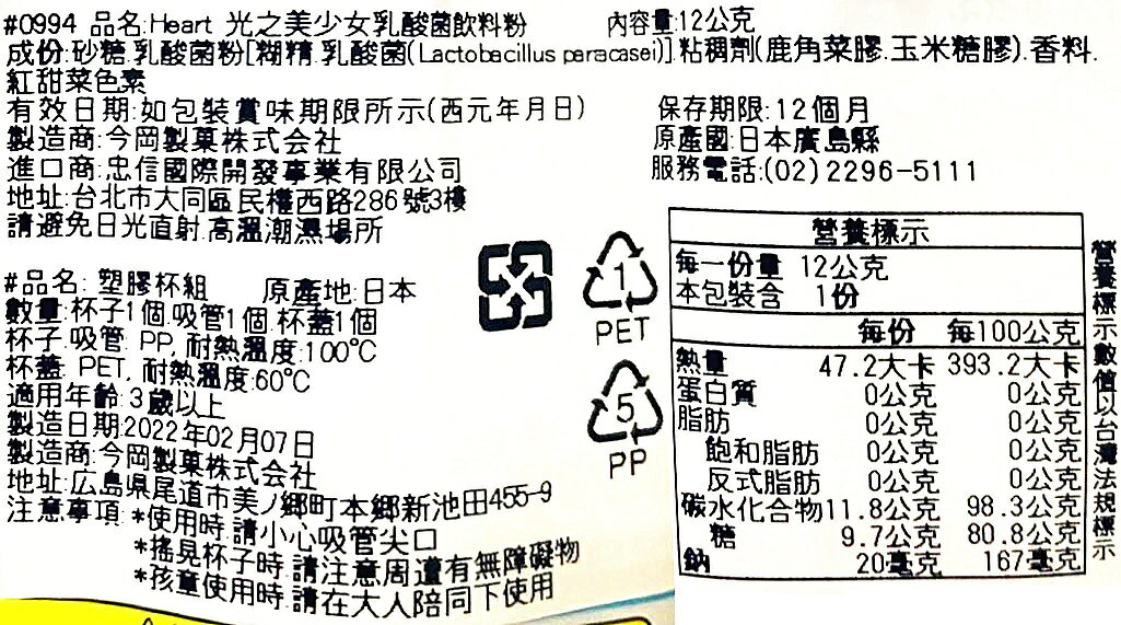 【江戶物語】Heart 萬代 DIY 卡通搖搖杯系列 飲料粉 乳酸菌 手作 BANDAI 食玩 日本原裝 日本進口 1
