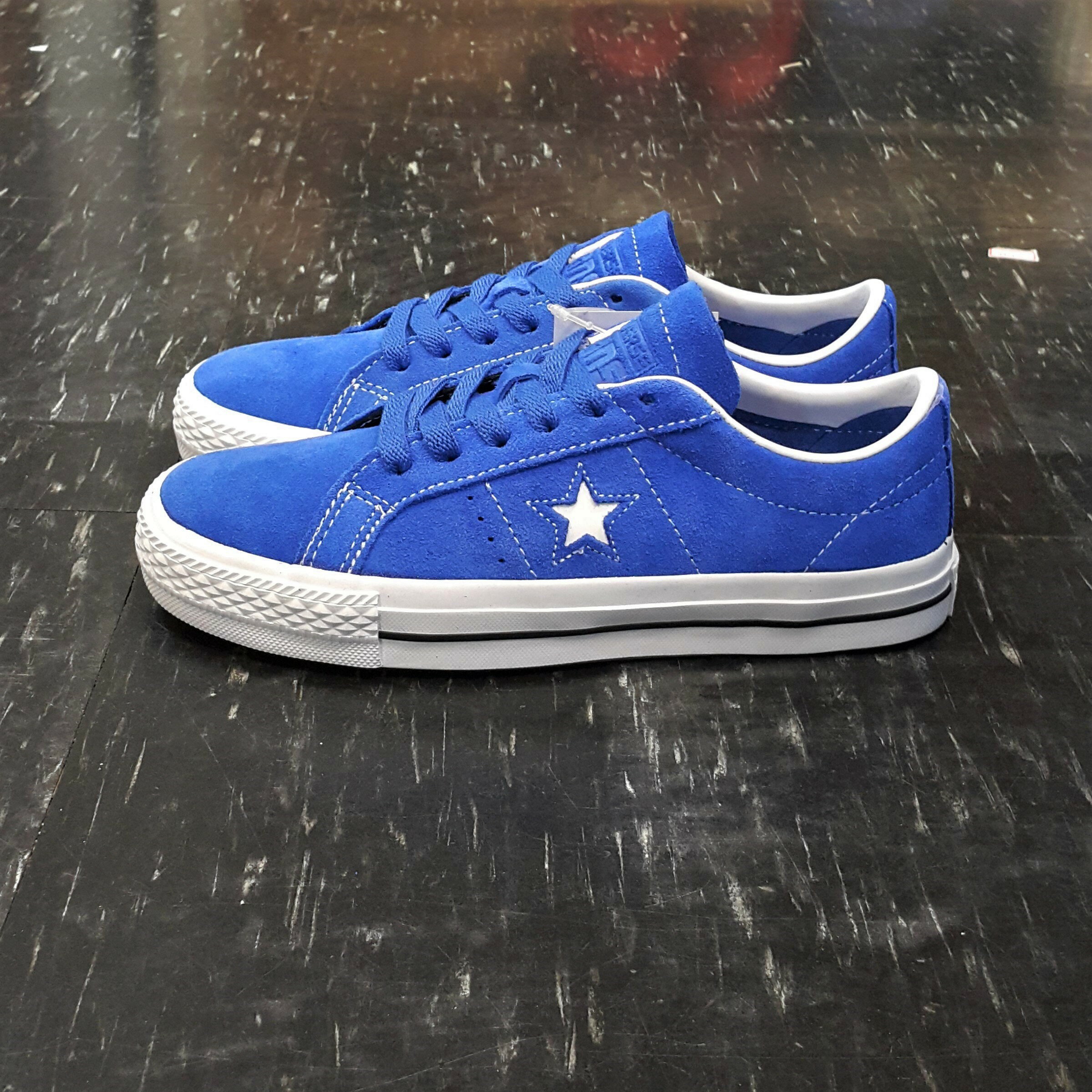 Converse One Star Pro 藍色 寶藍色 麂皮 低筒 星星 附白色鞋帶 159510C