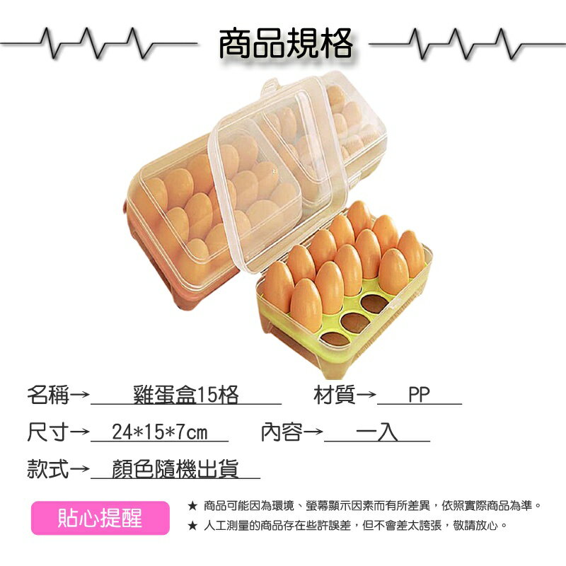 雞蛋盒15格/12格【緣屋百貨】天天出貨 可堆疊 冰箱雞蛋放置盒 雞蛋保護盒 雞蛋收納盒 保鮮盒 冰箱雞蛋盒 收納盒 3