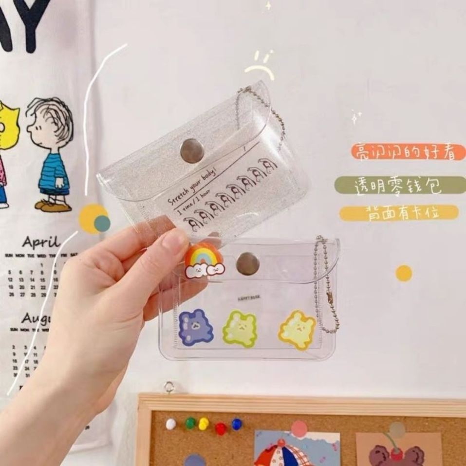 韓國ins透明零錢包pvc可愛證件卡包便攜小巧少女簡約收納卡套潮