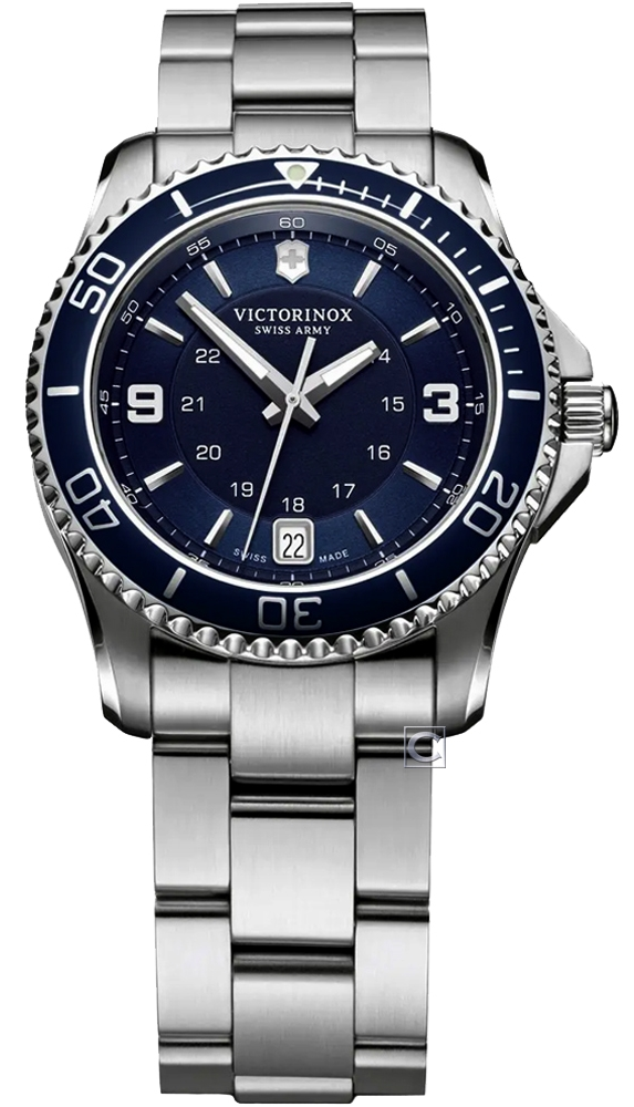 VICTORINOX 瑞士維氏 Maverick Large 潛水石英腕錶(VISA-241609)-34mm-藍面鋼帶【刷卡回饋 分期0利率】【APP下單22%點數回饋】